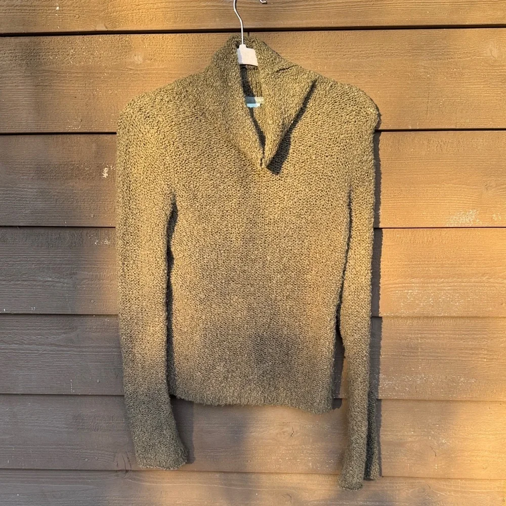 J. Crew Tan Chunky Knit Cowl Neck Sweater size XS